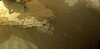 View image taken on Mars, Mars Perseverance Sol 499: Front Left Hazard Avoidance Camera (Hazcam)