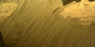 View image taken on Mars, Mars Perseverance Sol 499: Front Left Hazard Avoidance Camera (Hazcam)