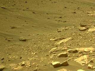 View image taken on Mars, Mars Perseverance Sol 502: Front Right Hazard Avoidance Camera (Hazcam)