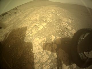 View image taken on Mars, Mars Perseverance Sol 502: Rear Right Hazard Avoidance Camera (Hazcam)