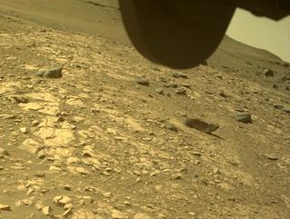 View image taken on Mars, Mars Perseverance Sol 504: Front Right Hazard Avoidance Camera (Hazcam)
