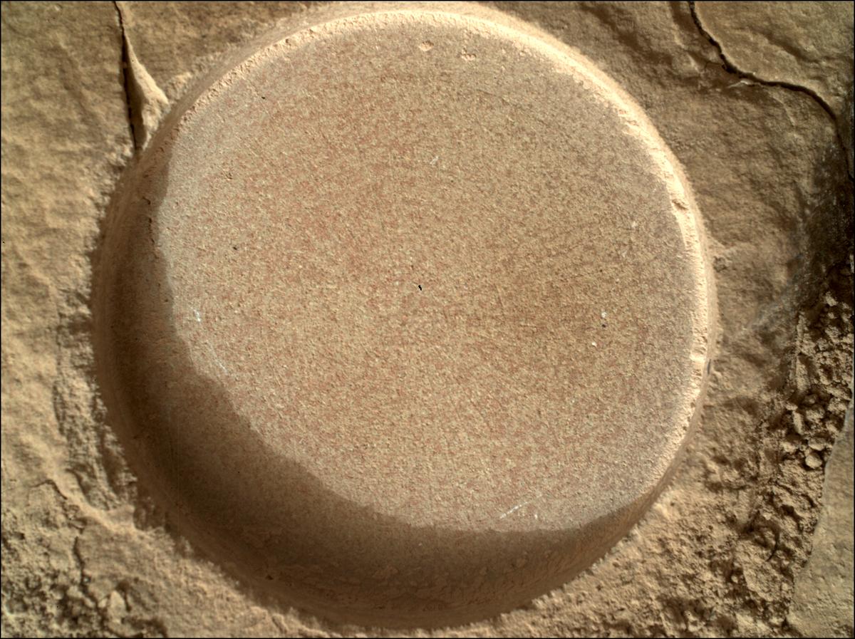 This image was taken by SHERLOC_WATSON onboard NASA's Mars rover Perseverance on Sol 504
