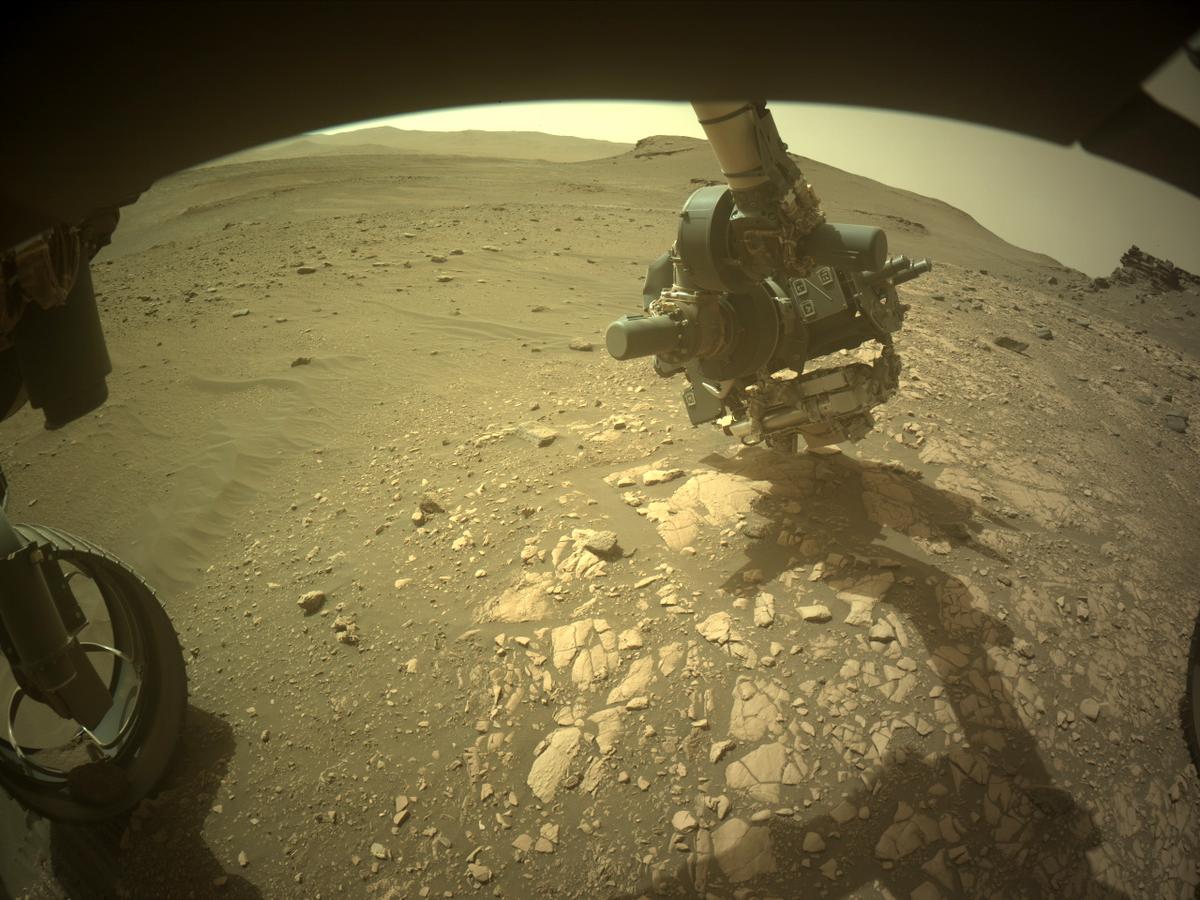 This image was taken by FRONT_HAZCAM_LEFT_A onboard NASA's Mars rover Perseverance on Sol 505