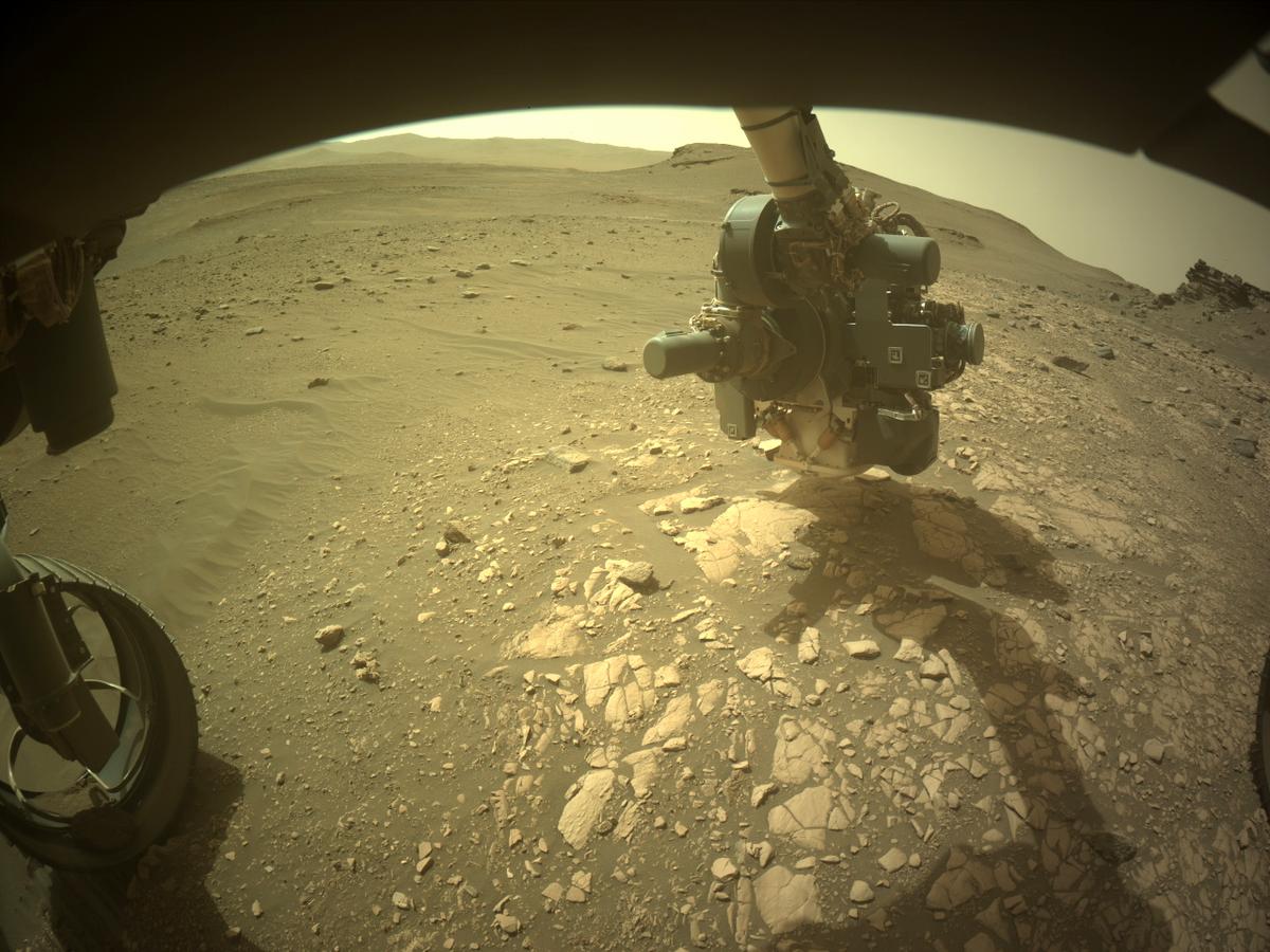 This image was taken by FRONT_HAZCAM_LEFT_A onboard NASA's Mars rover Perseverance on Sol 506