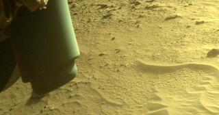 View image taken on Mars, Mars Perseverance Sol 509: Front Left Hazard Avoidance Camera (Hazcam)