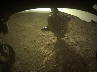 View image taken on Mars, Mars Perseverance Sol 509: Front Left Hazard Avoidance Camera (Hazcam)