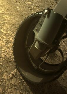 View image taken on Mars, Mars Perseverance Sol 509: Front Right Hazard Avoidance Camera (Hazcam)