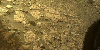 View image taken on Mars, Mars Perseverance Sol 509: Front Right Hazard Avoidance Camera (Hazcam)