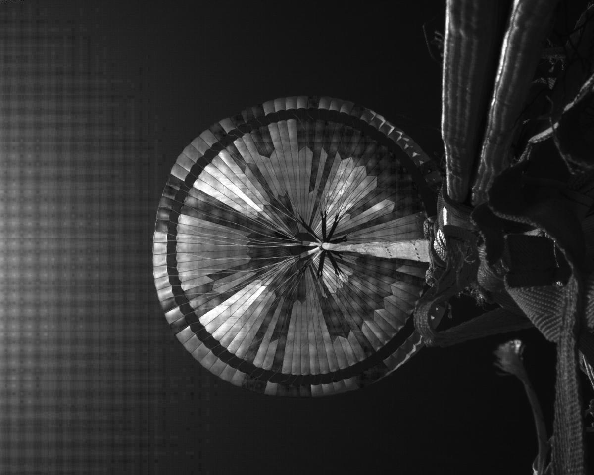 This image was taken by EDL_PUCAM1 onboard NASA's Mars rover Perseverance on Sol 516