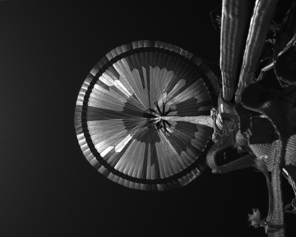 This image was taken by EDL_PUCAM1 onboard NASA's Mars rover Perseverance on Sol 516