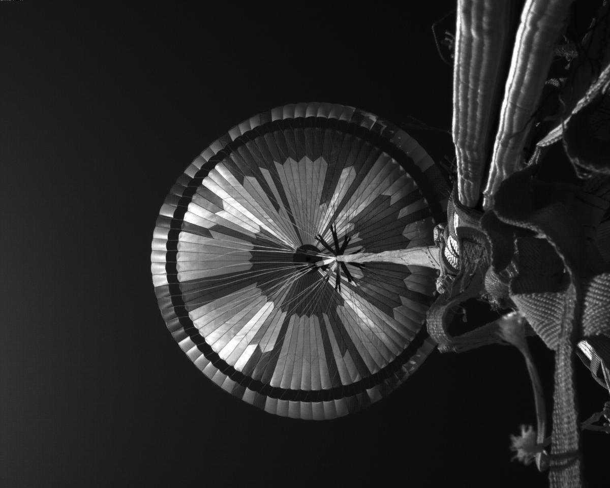 This image was taken by EDL_PUCAM1 onboard NASA's Mars rover Perseverance on Sol 518