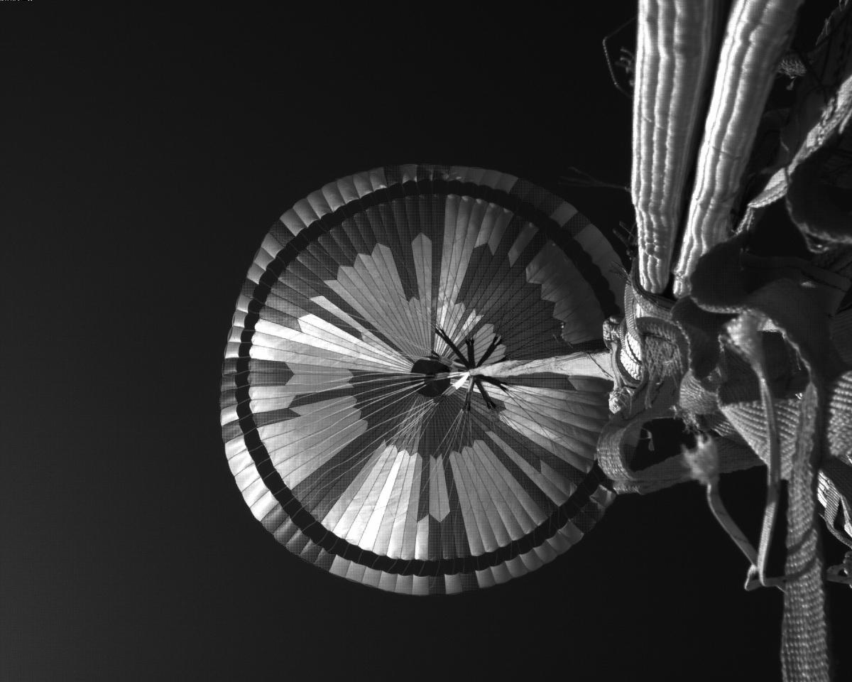 This image was taken by EDL_PUCAM1 onboard NASA's Mars rover Perseverance on Sol 518