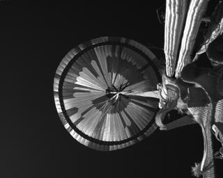 View image taken on Mars, Mars Perseverance Sol 519: Parachute Up-Look Camera A