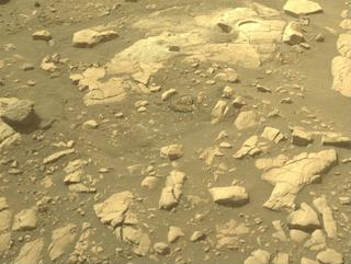 View image taken on Mars, Mars Perseverance Sol 520: Front Right Hazard Avoidance Camera (Hazcam)