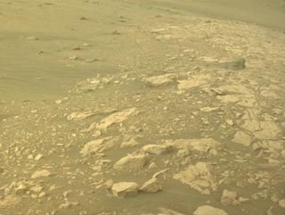 View image taken on Mars, Mars Perseverance Sol 521: Front Left Hazard Avoidance Camera (Hazcam)