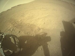 View image taken on Mars, Mars Perseverance Sol 535: Rear Left Hazard Avoidance Camera (Hazcam)