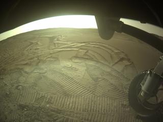 View image taken on Mars, Mars Perseverance Sol 543: Front Right Hazard Avoidance Camera (Hazcam)