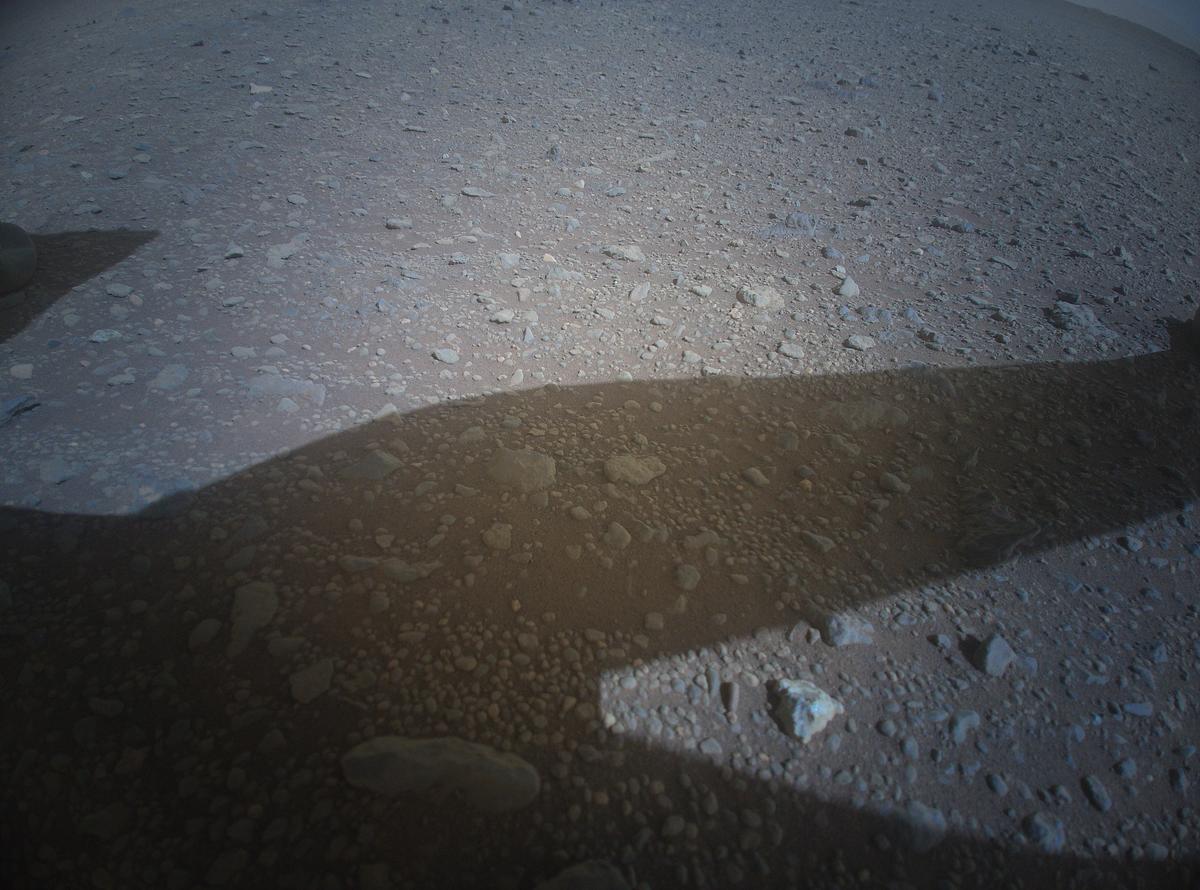 This image was taken by HELI_RTE onboard NASA's Mars rover Perseverance on Sol 554