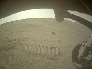 View image taken on Mars, Mars Perseverance Sol 555: Front Right Hazard Avoidance Camera (Hazcam)