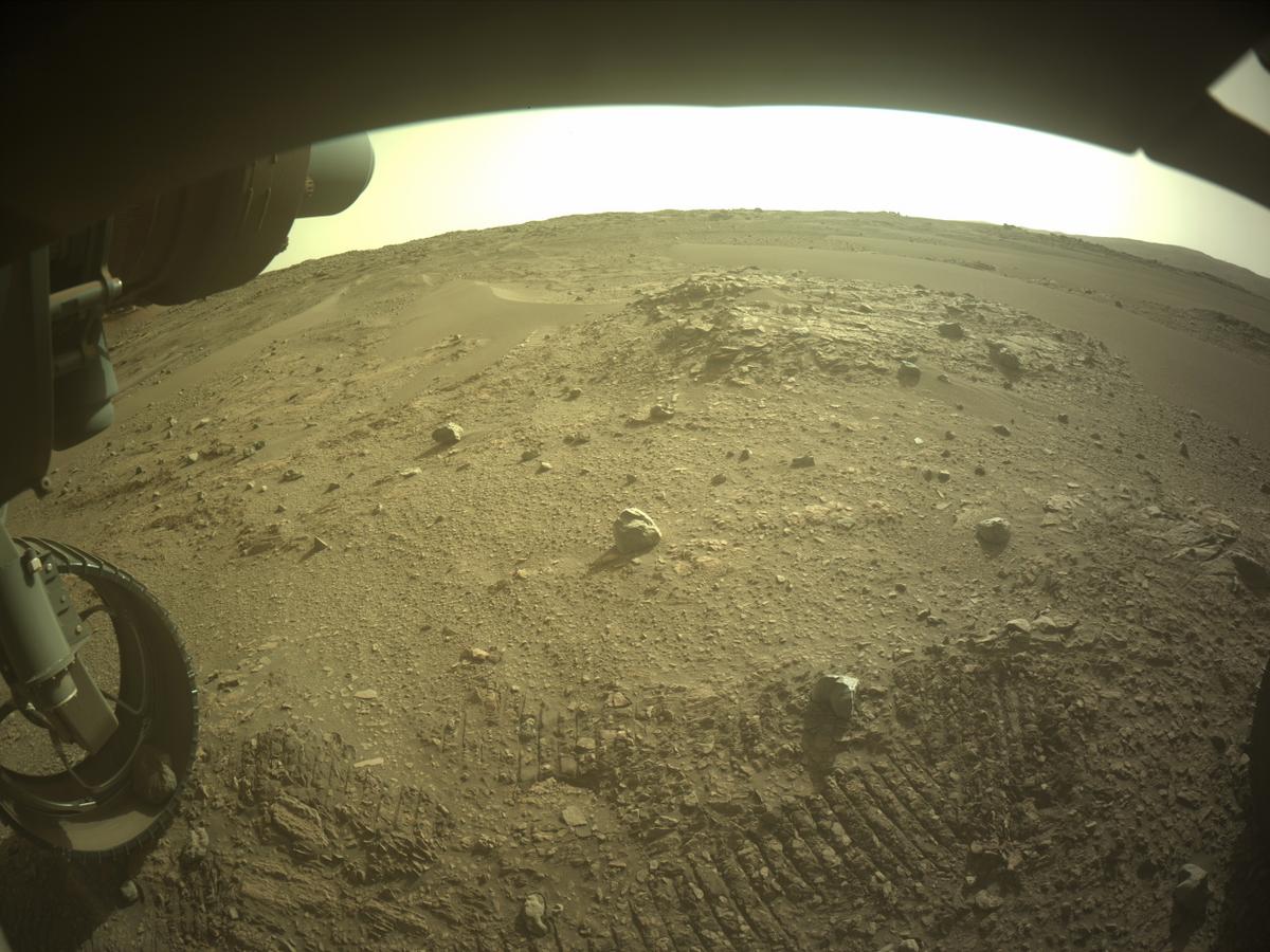 This image was taken by FRONT_HAZCAM_LEFT_A onboard NASA's Mars rover Perseverance on Sol 556
