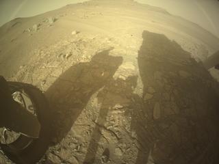 View image taken on Mars, Mars Perseverance Sol 556: Rear Left Hazard Avoidance Camera (Hazcam)