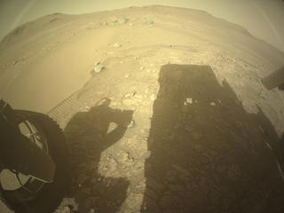 View image taken on Mars, Mars Perseverance Sol 557: Rear Left Hazard Avoidance Camera (Hazcam)