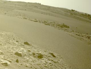 View image taken on Mars, Mars Perseverance Sol 565: Front Left Hazard Avoidance Camera (Hazcam)