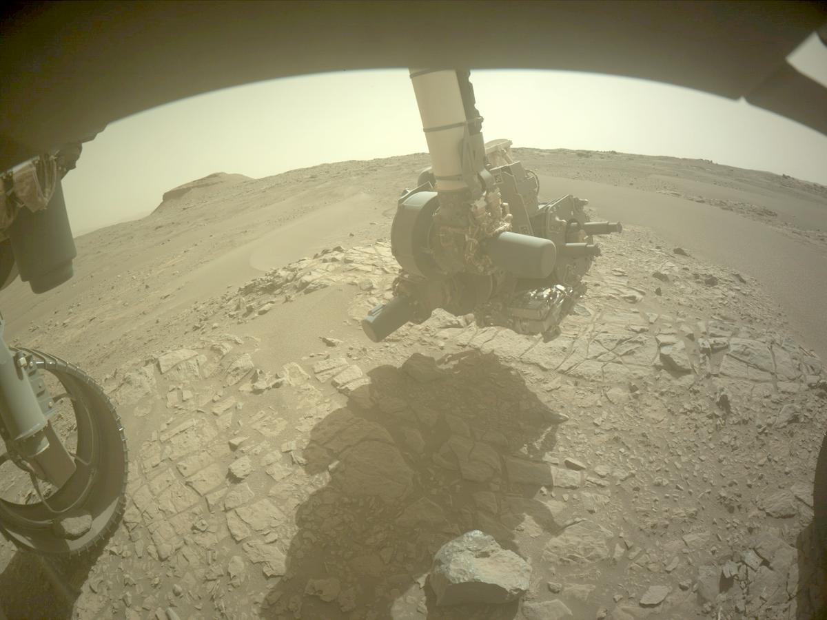 This image was taken by FRONT_HAZCAM_LEFT_A onboard NASA's Mars rover Perseverance on Sol 566