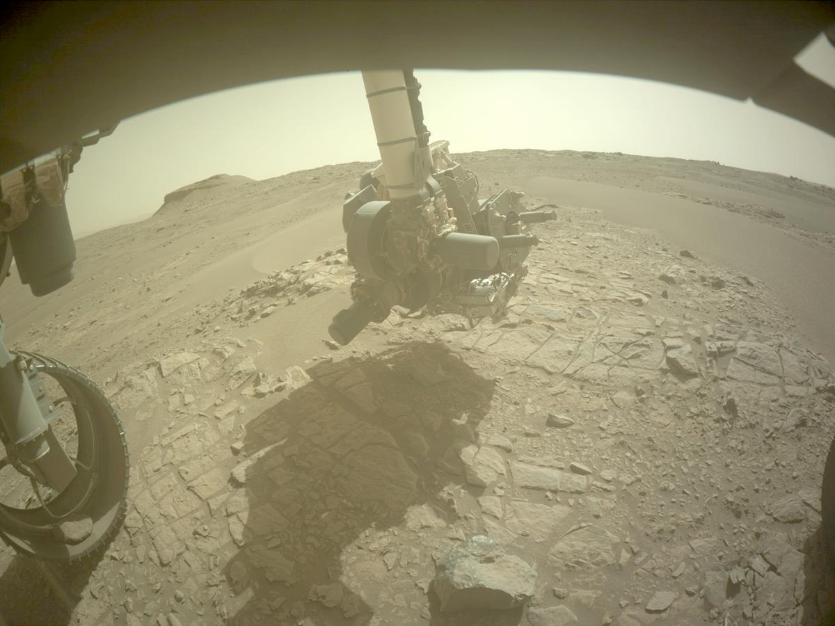 This image was taken by FRONT_HAZCAM_LEFT_A onboard NASA's Mars rover Perseverance on Sol 566