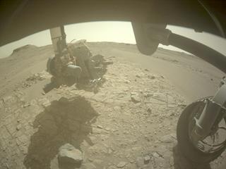 View image taken on Mars, Mars Perseverance Sol 566: Front Right Hazard Avoidance Camera (Hazcam)