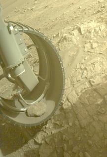 View image taken on Mars, Mars Perseverance Sol 568: Front Left Hazard Avoidance Camera (Hazcam)