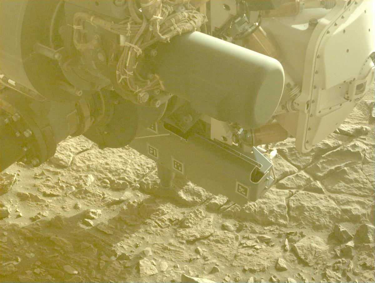 This image was taken by FRONT_HAZCAM_LEFT_A onboard NASA's Mars rover Perseverance on Sol 568
