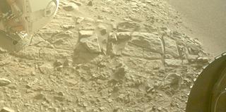 View image taken on Mars, Mars Perseverance Sol 568: Front Right Hazard Avoidance Camera (Hazcam)