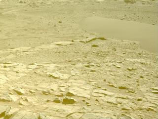 View image taken on Mars, Mars Perseverance Sol 569: Front Left Hazard Avoidance Camera (Hazcam)