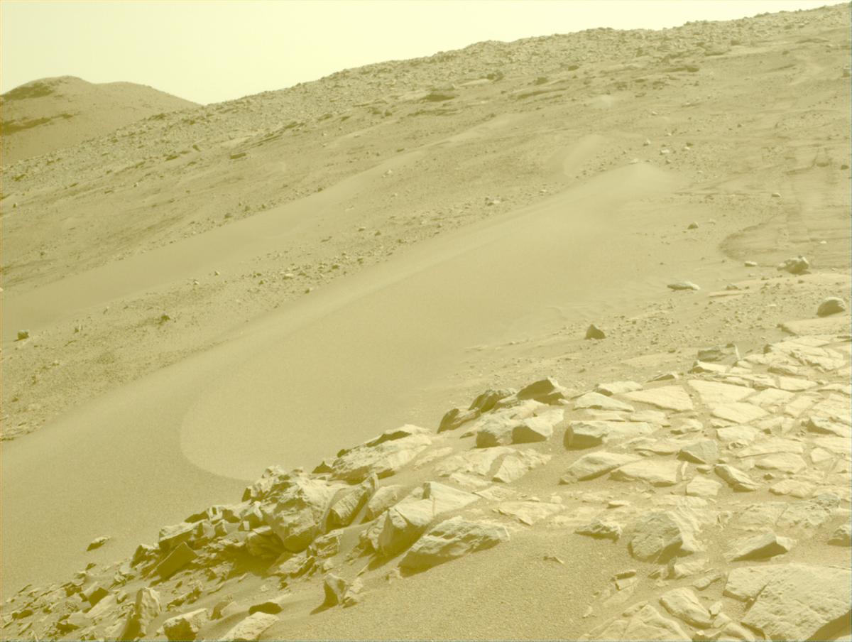 This image was taken by FRONT_HAZCAM_LEFT_A onboard NASA's Mars rover Perseverance on Sol 569