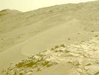 View image taken on Mars, Mars Perseverance Sol 569: Front Left Hazard Avoidance Camera (Hazcam)