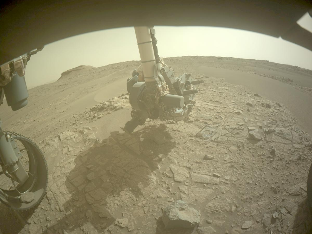 This image was taken by FRONT_HAZCAM_LEFT_A onboard NASA's Mars rover Perseverance on Sol 570