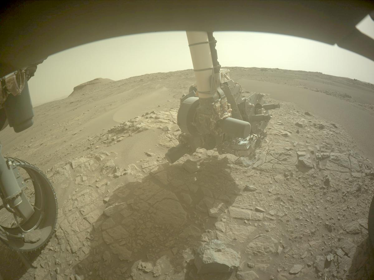 This image was taken by FRONT_HAZCAM_LEFT_A onboard NASA's Mars rover Perseverance on Sol 570