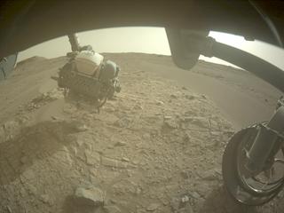 View image taken on Mars, Mars Perseverance Sol 572: Front Right Hazard Avoidance Camera (Hazcam)