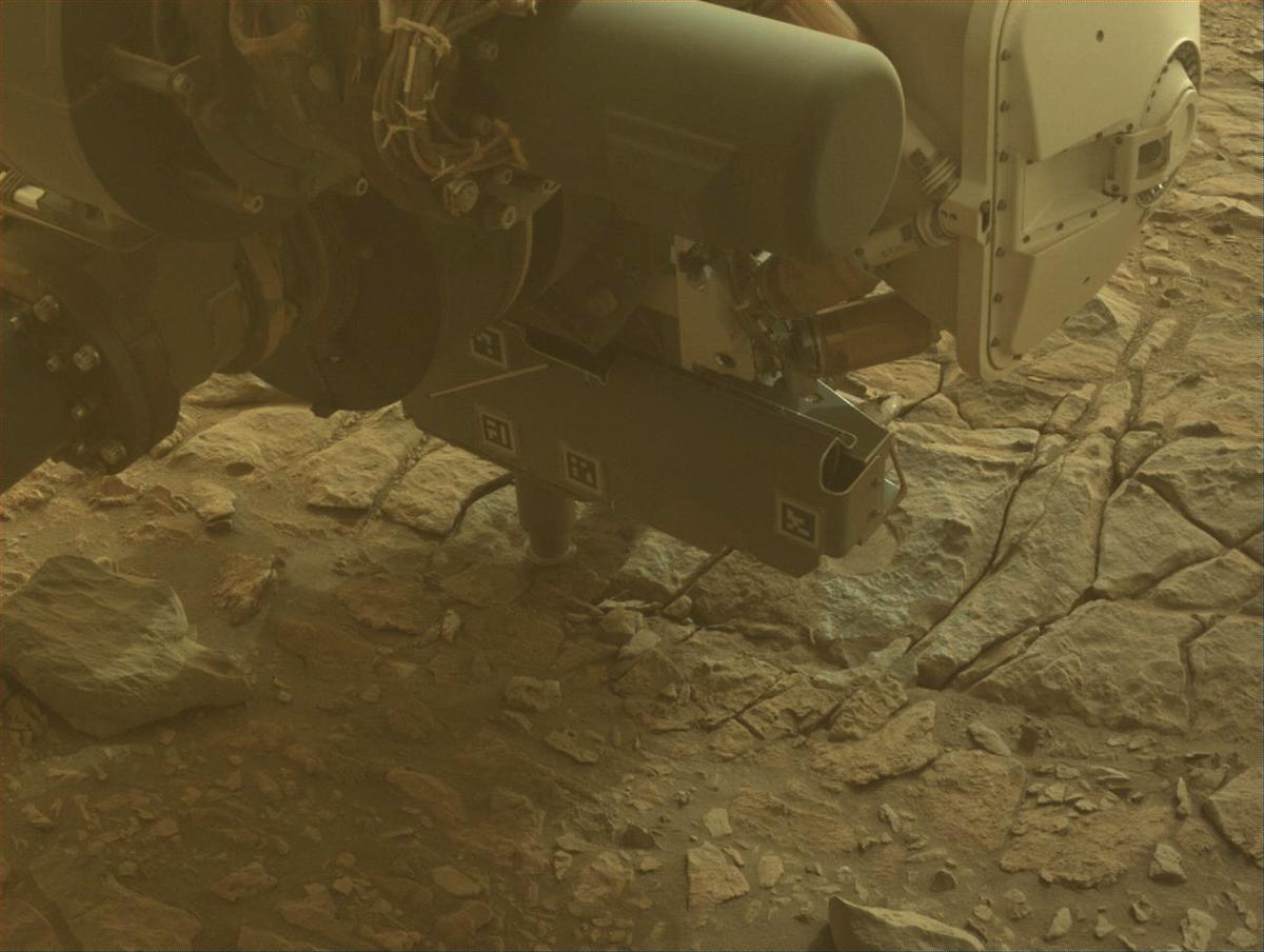 This image was taken by FRONT_HAZCAM_LEFT_A onboard NASA's Mars rover Perseverance on Sol 575