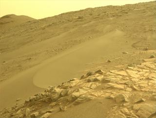 View image taken on Mars, Mars Perseverance Sol 575: Front Left Hazard Avoidance Camera (Hazcam)