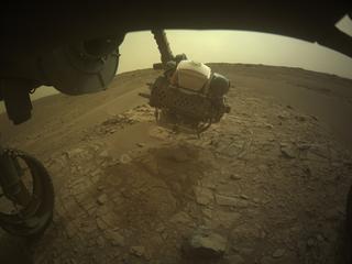 View image taken on Mars, Mars Perseverance Sol 577: Front Left Hazard Avoidance Camera (Hazcam)