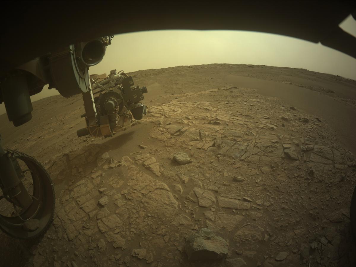 This image was taken by FRONT_HAZCAM_LEFT_A onboard NASA's Mars rover Perseverance on Sol 577