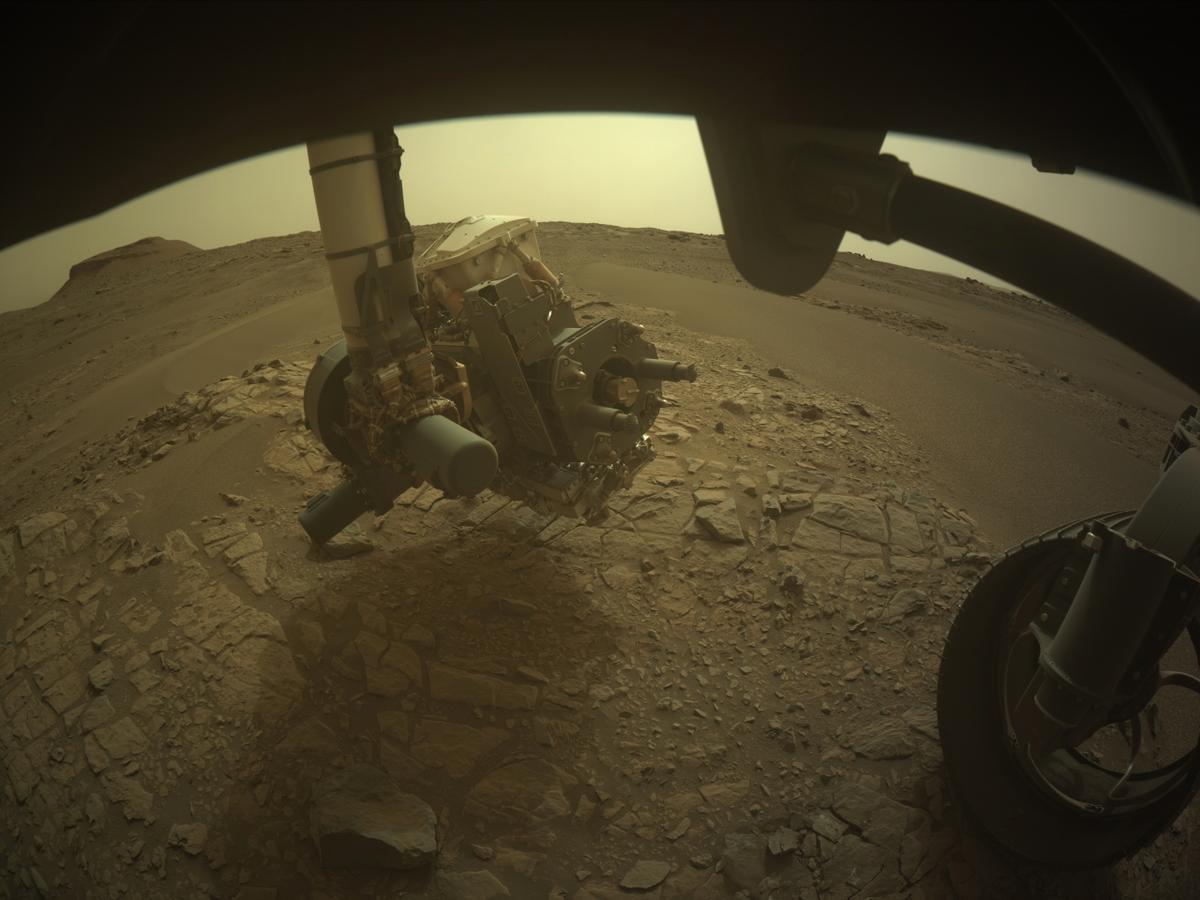 This image was taken by FRONT_HAZCAM_RIGHT_A onboard NASA's Mars rover Perseverance on Sol 577