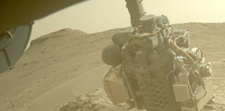 View image taken on Mars, Mars Perseverance Sol 579: Front Right Hazard Avoidance Camera (Hazcam)