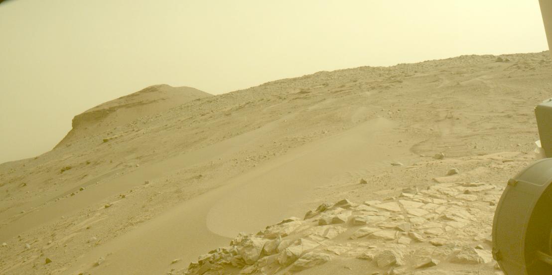 This image was taken by FRONT_HAZCAM_LEFT_A onboard NASA's Mars rover Perseverance on Sol 584