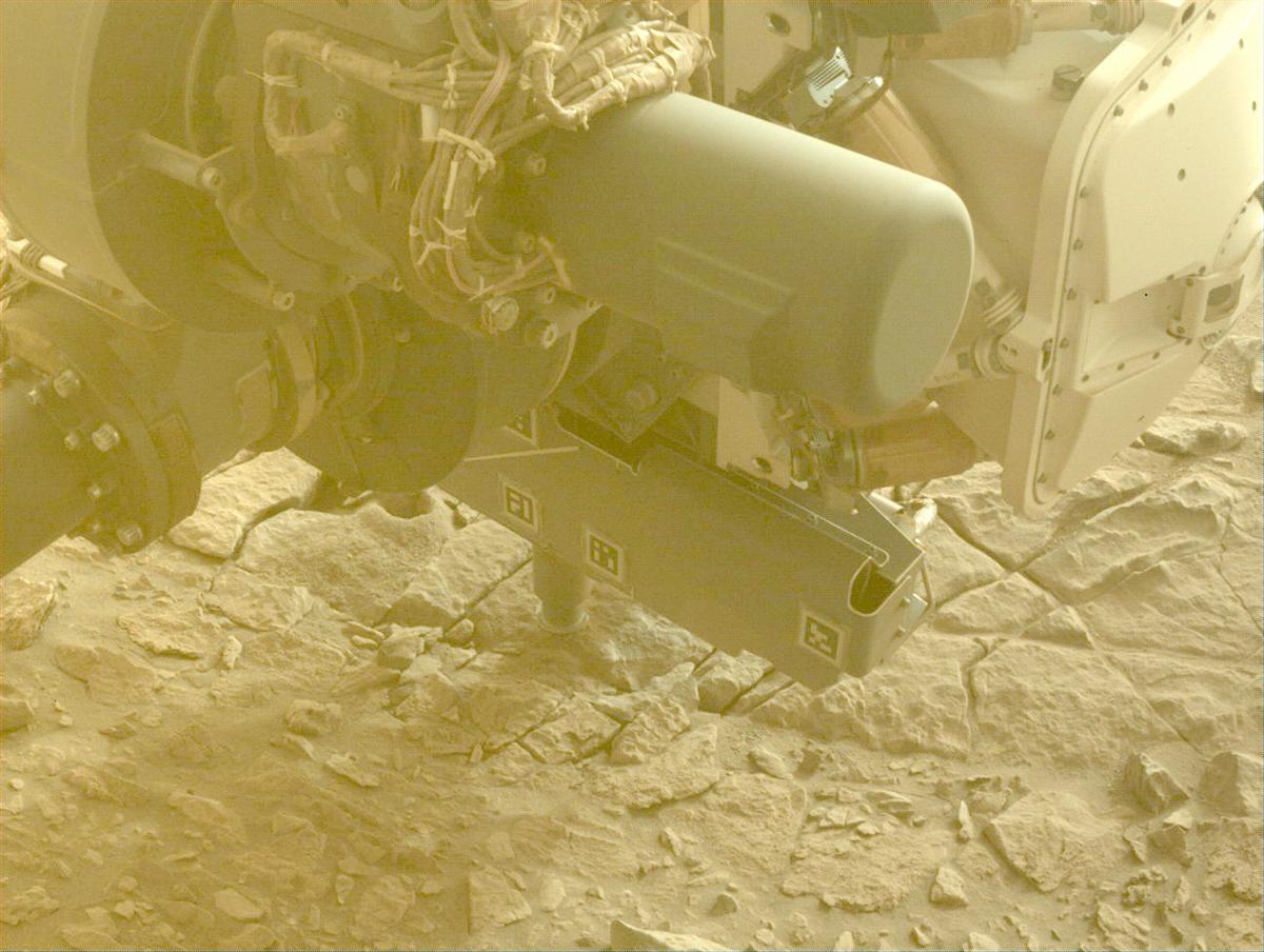 This image was taken by FRONT_HAZCAM_LEFT_A onboard NASA's Mars rover Perseverance on Sol 584