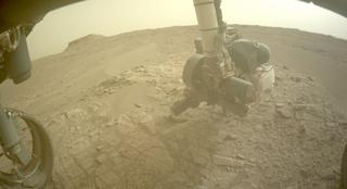 View image taken on Mars, Mars Perseverance Sol 584: Front Left Hazard Avoidance Camera (Hazcam)