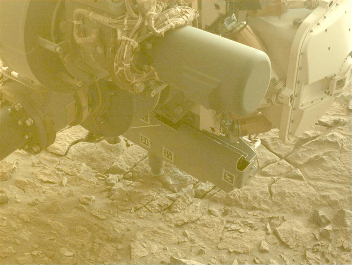 This image was taken by FRONT_HAZCAM_LEFT_A onboard NASA's Mars rover Perseverance on Sol 584