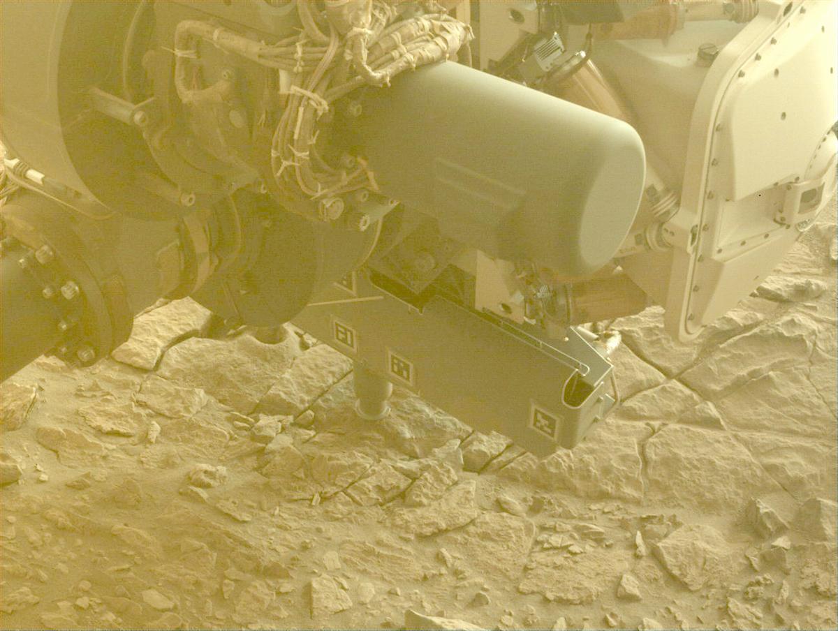 This image was taken by FRONT_HAZCAM_LEFT_A onboard NASA's Mars rover Perseverance on Sol 584